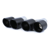 BLACK MATT EXHAUST MUFFLER TIPS PIPE IN 64MM / Ø 89MM